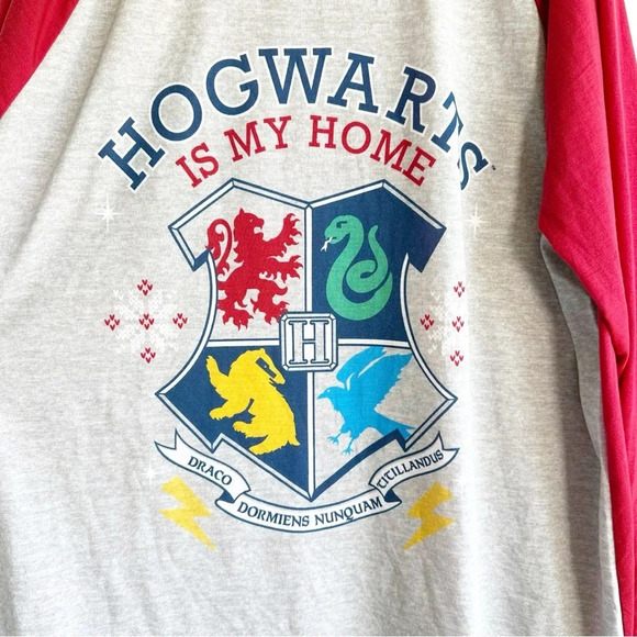 Mens Hogwarts Is My Home Pajamas Size XL Tall Harry Potter Sleepwear Wizarding - Picture 2 of 12
